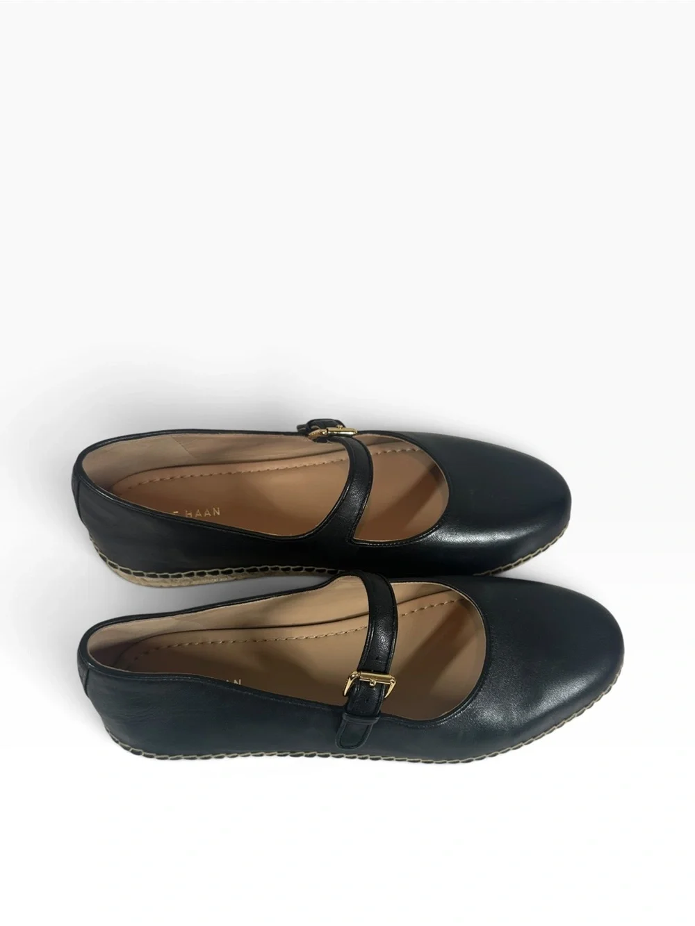 COLE HAAN Women’s 8.5 Cloudfeel Asbury black leather Mary Jane Espadrilles